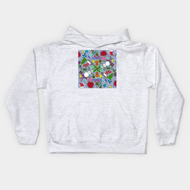 Christmas Mosaic Kids Hoodie by HLeslie Design